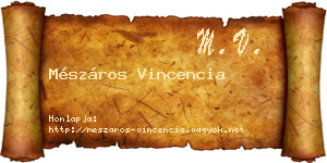 Mészáros Vincencia névjegykártya