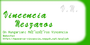 vincencia meszaros business card